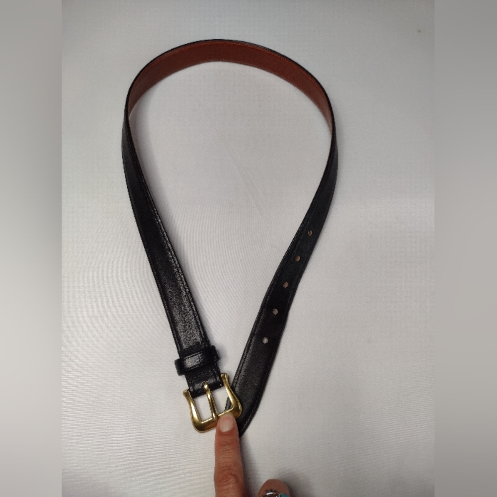 Coach Womens Black Leather Belt Solid Brass Buckle 3911 USA Medium B25